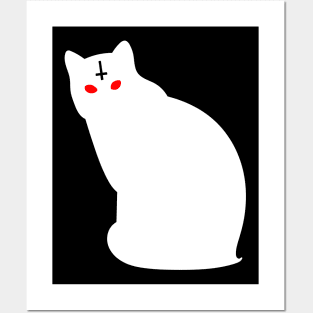 Devil Cat - White Posters and Art